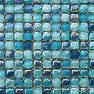 Crystal Glass Mosaic Tile, Crystal Glass, Mix Colors, 300 x 300mm Sheet Size, 25 x 25mm Unite Size